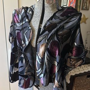 Saldarini Silk Viscose Tulip Burnout Velvet Long Scarf
